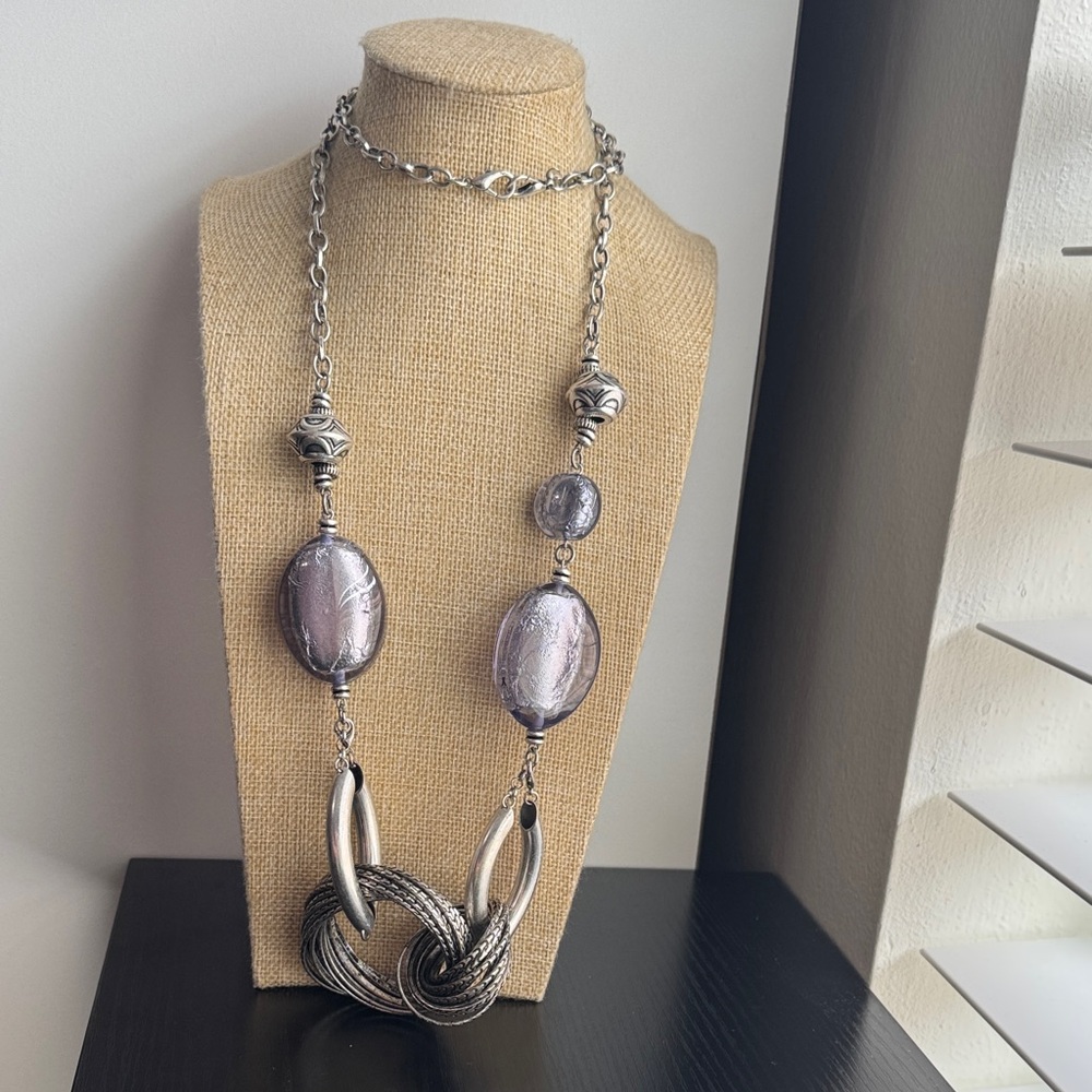 Premier Designs Silver and Black Necklace